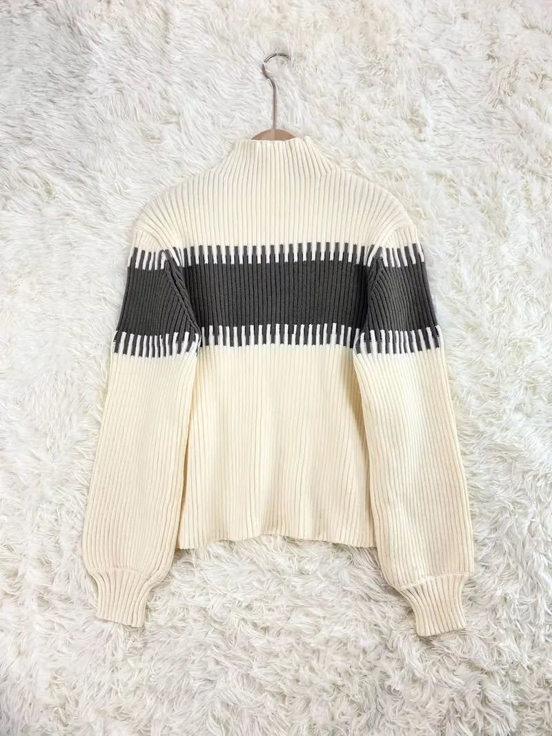 Women's Ribbed Knit Skirt Set – High Neck Sweater Co-Ord