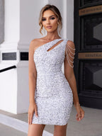 Women's Sequin Festive Party Dress – Sparkly Summer Occasion Dress