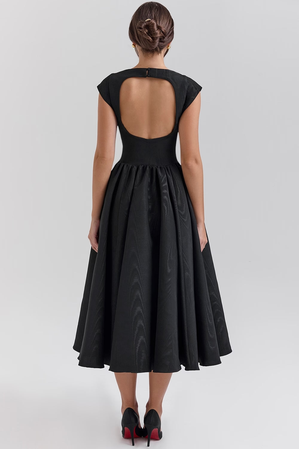 Women's Tailored Wedding Guest Dress – Defined Waist Flowy Occasion Dress