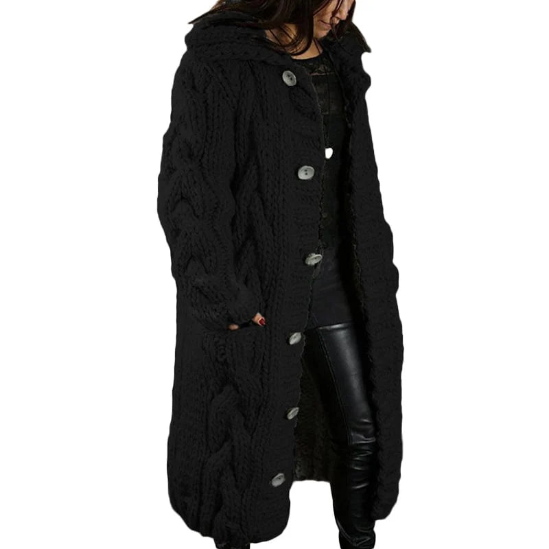 Women's Relaxed Chunky Cardigan – Long Sleeve Winter Cardigan