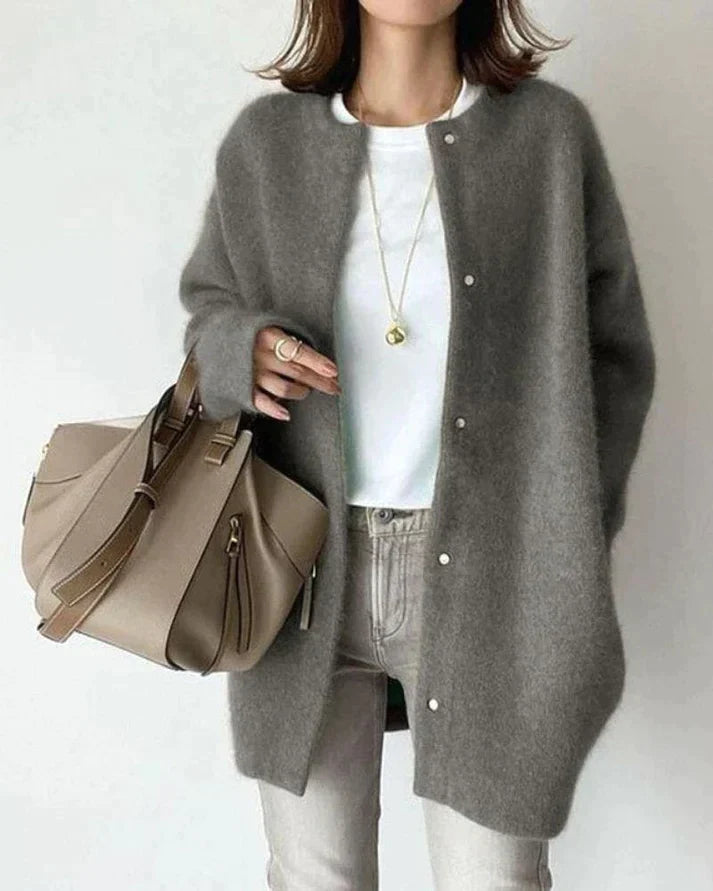 Women's Long Sleeve Open Front Cardigan – Relaxed Layering Cardigan