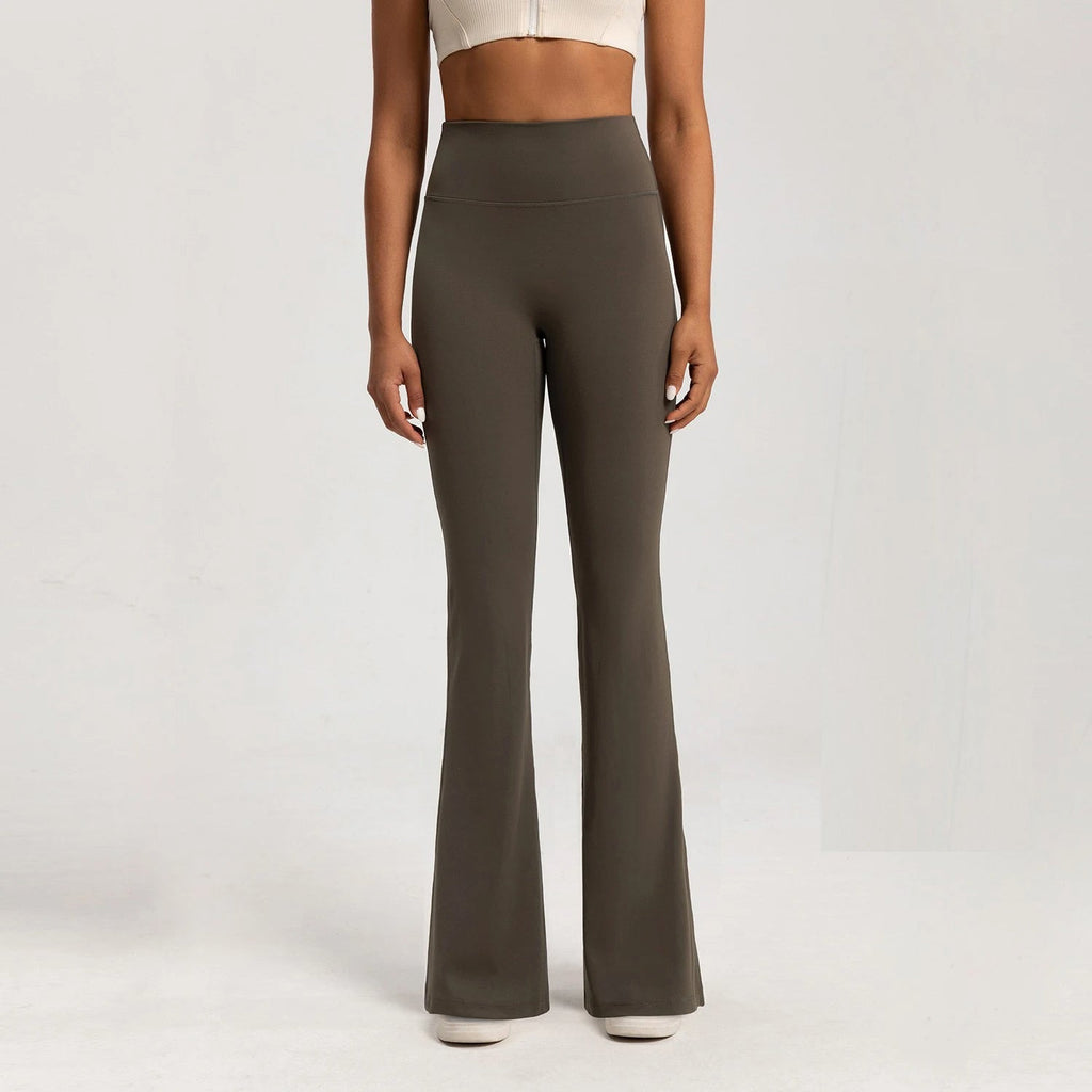 Women's High Rise Flare Leggings – Crossover Waist Yoga Workout Pants