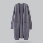 Women's Open Front Longline Cardigan – Relaxed Winter Cardigan