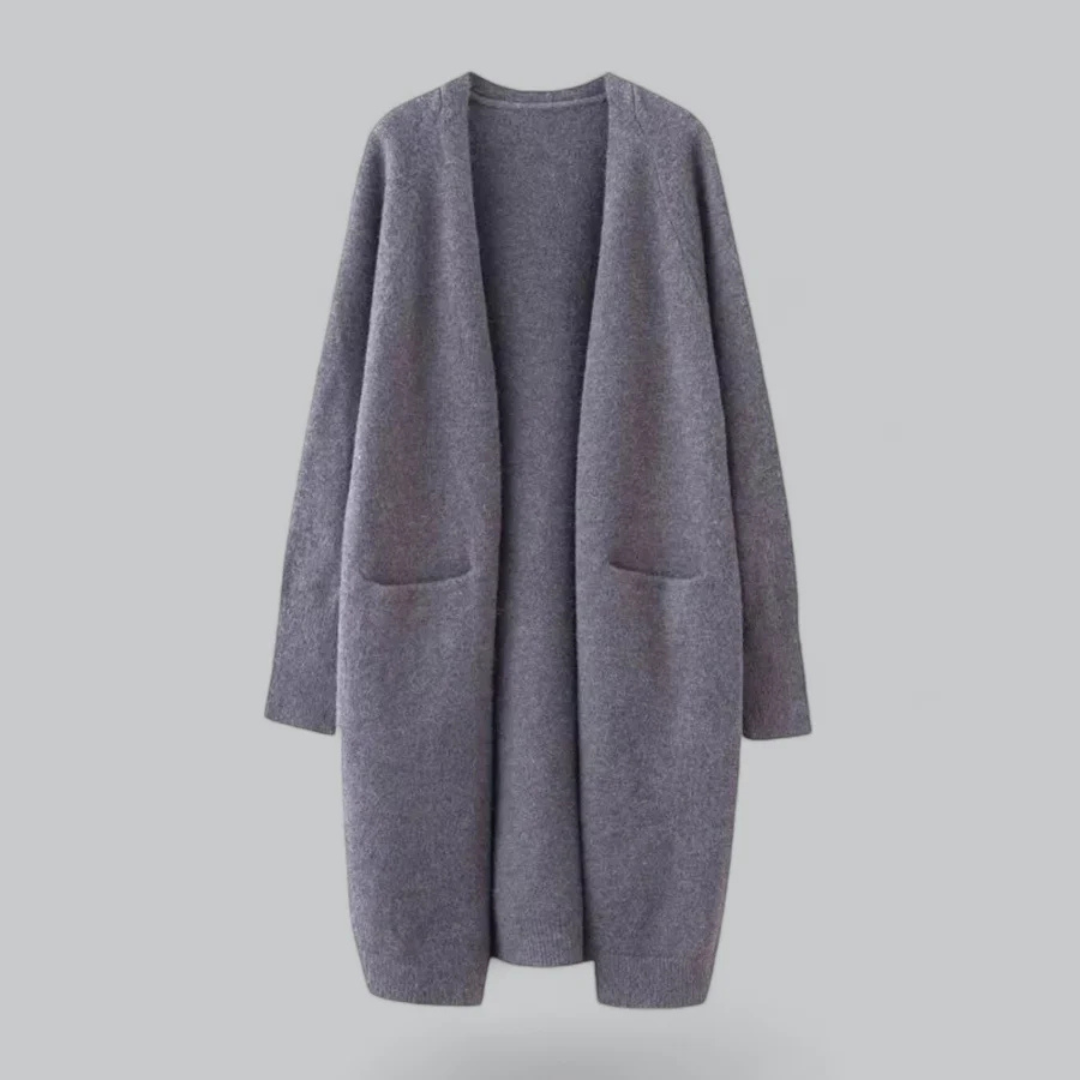 Women's Open Front Longline Cardigan – Relaxed Winter Cardigan