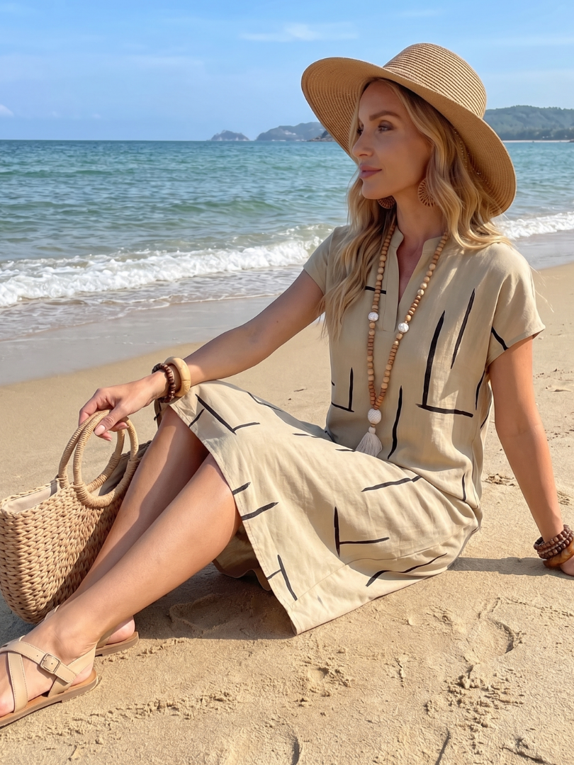 Women's Everyday Print Dress – Relaxed Flowy Day Dress
