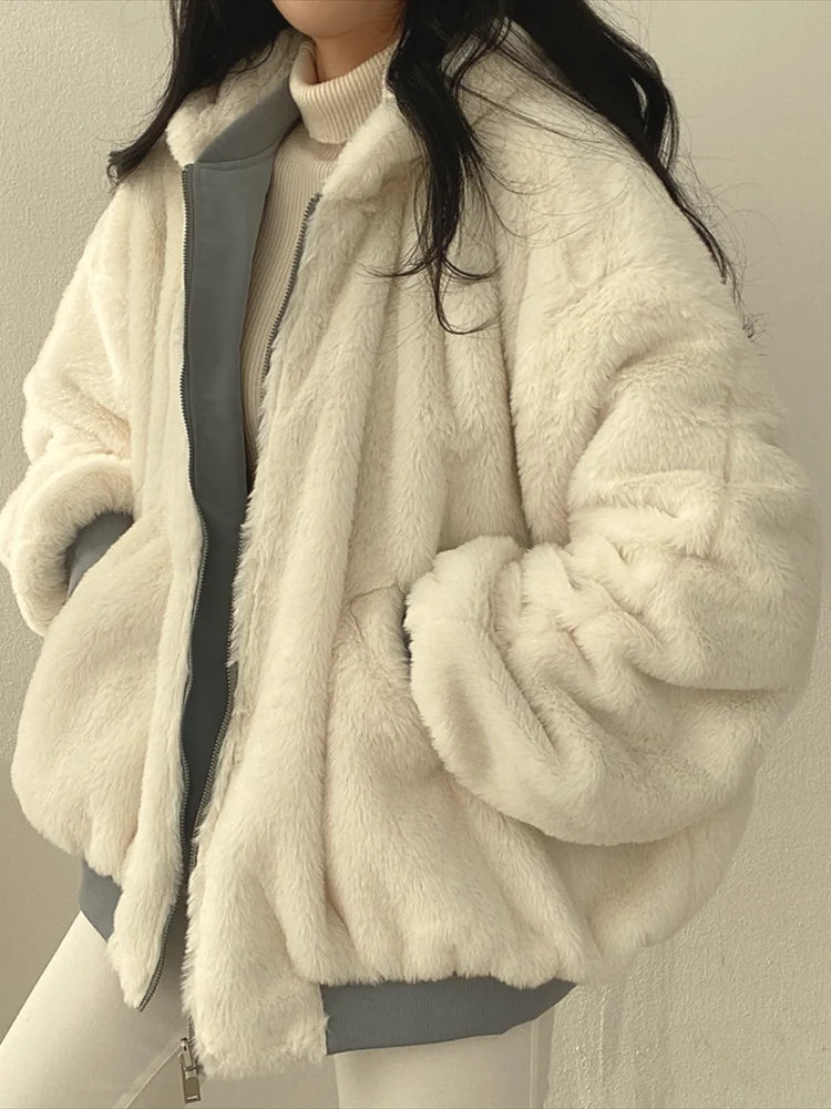 Women's Reversible Winter Jacket – Oversized Hooded Jacket