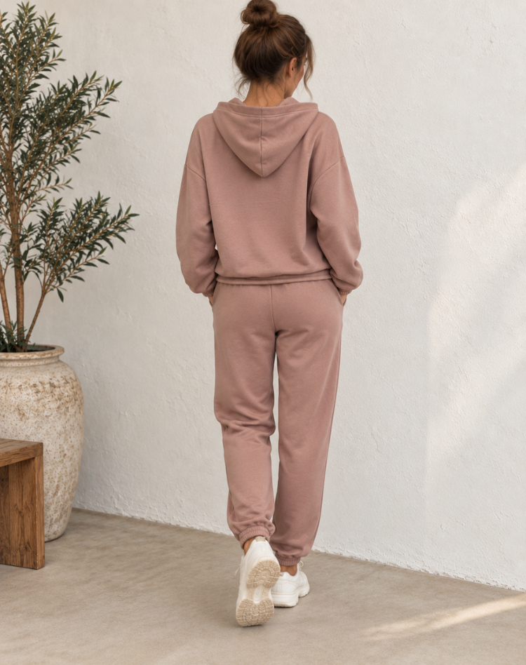 Women's Oversized Jogger Tracksuit Set – Hooded Top High Waist Pants Set