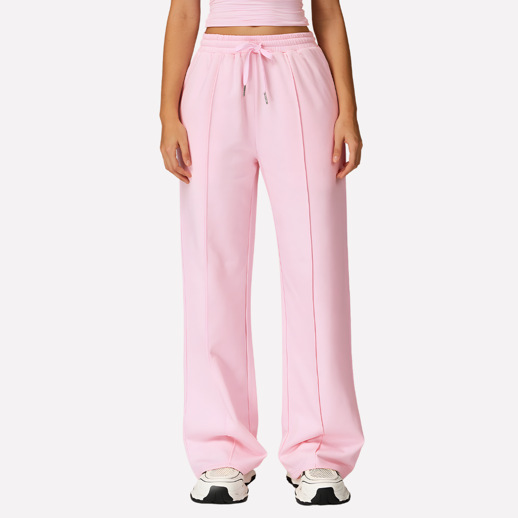 Women's Wide Leg Lounge Pants – Drawstring High Waist Pocket Sweatpants