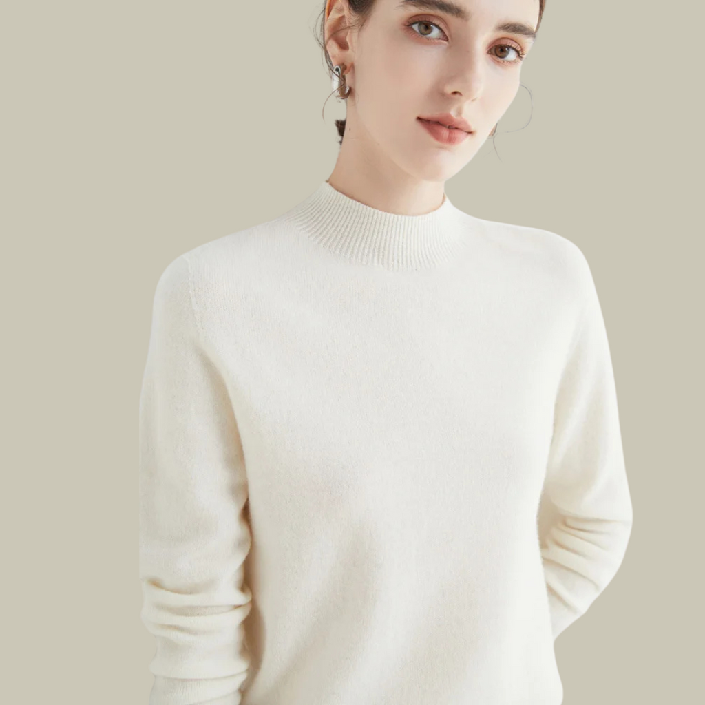 Women's Fitted Turtleneck Sweater – Classic Roll Neck Winter Sweater