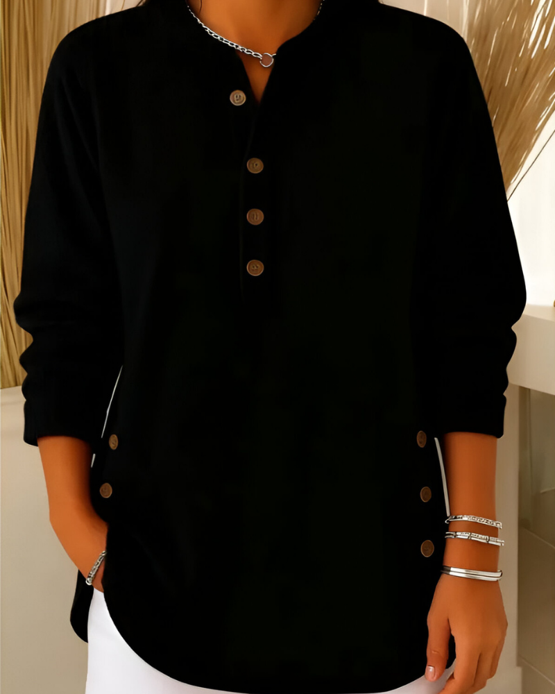 Women's Long Sleeve Knit Top – Textured Relaxed Sweater Top