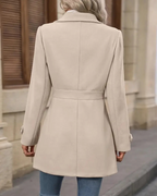 Women's Long Tailored Coat – Classic Button Front Overcoat