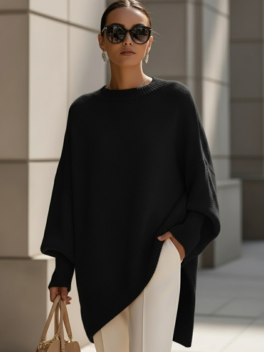 Women's Oversized Knit Sweater – Relaxed Long Sleeve Casual Sweater