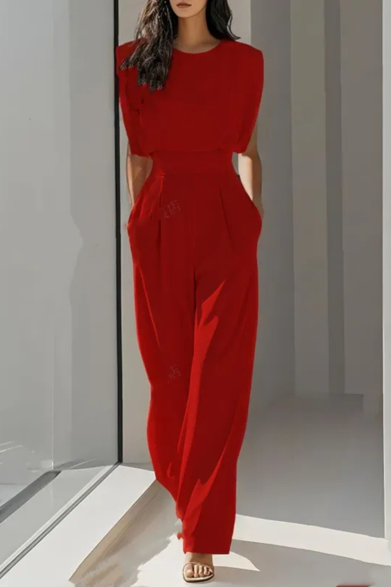 Women's Fitted Waist Jumpsuit – Tailored Casual Occasion Jumpsuit