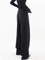 Women's Elastic Waist Crisscross Trousers – Relaxed Wide Leg Pants