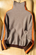 Women's Long Sleeve High Neck Sweater – Relaxed Knit Pullover