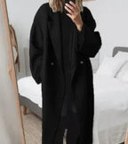 Women's Longline Overcoat – Double-Breasted Wool Coat