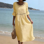 Women's Flowy Midi Occasion Dress – Figure-Flattering Day-to-Evening Dress