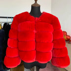 Women's Cropped Faux Fur Jacket – Plush Statement Winter Jacket