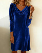 Women's Off-Shoulder Draped Maxi Dress – Flowy Formal Evening Gown