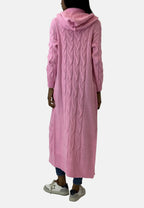 Women's Textured Hooded Cardigan – Longline Cold Weather Cardigan