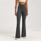 Women's High Rise Flare Leggings – Crossover Waist Yoga Workout Pants