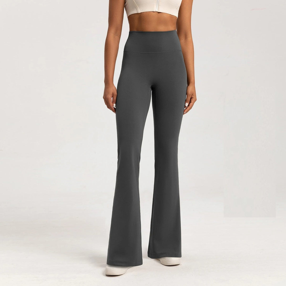 Women's High Rise Flare Leggings – Crossover Waist Yoga Workout Pants