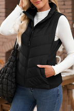 Women's Quilted Puffer Vest – Sleeveless Cold Weather Gilet