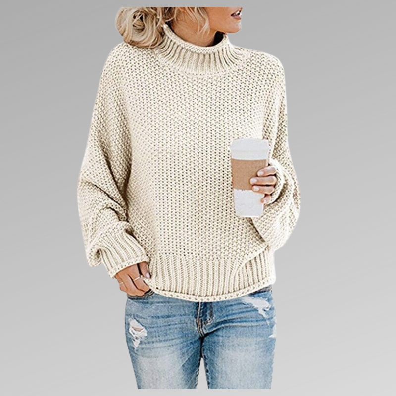 Women's Long Sleeve Winter Sweater – Relaxed Everyday Knit Sweater