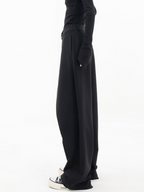 Women's Elastic Waist Crisscross Trousers – Relaxed Wide Leg Pants