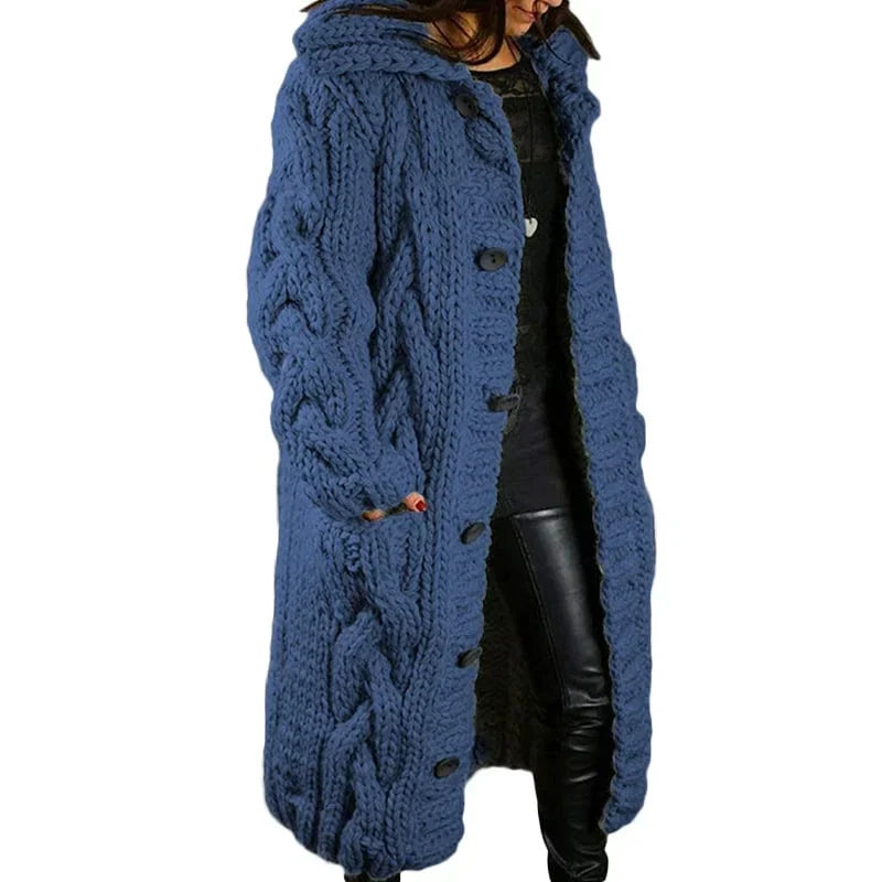 Women's Relaxed Chunky Cardigan – Long Sleeve Winter Cardigan
