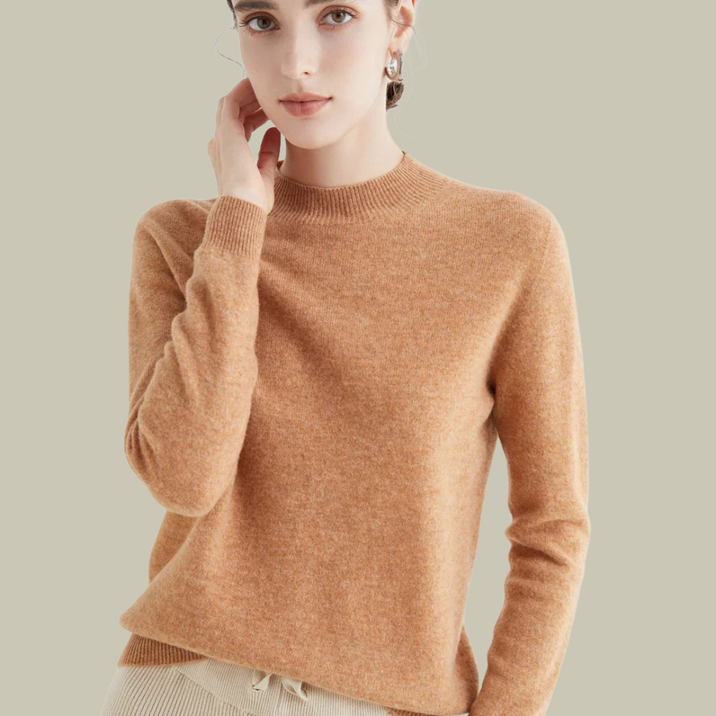 Women's Fitted Turtleneck Sweater – Classic Roll Neck Winter Sweater