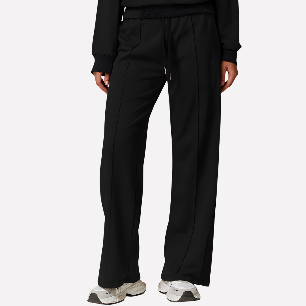 Women's Wide Leg Lounge Pants – Drawstring High Waist Pocket Sweatpants