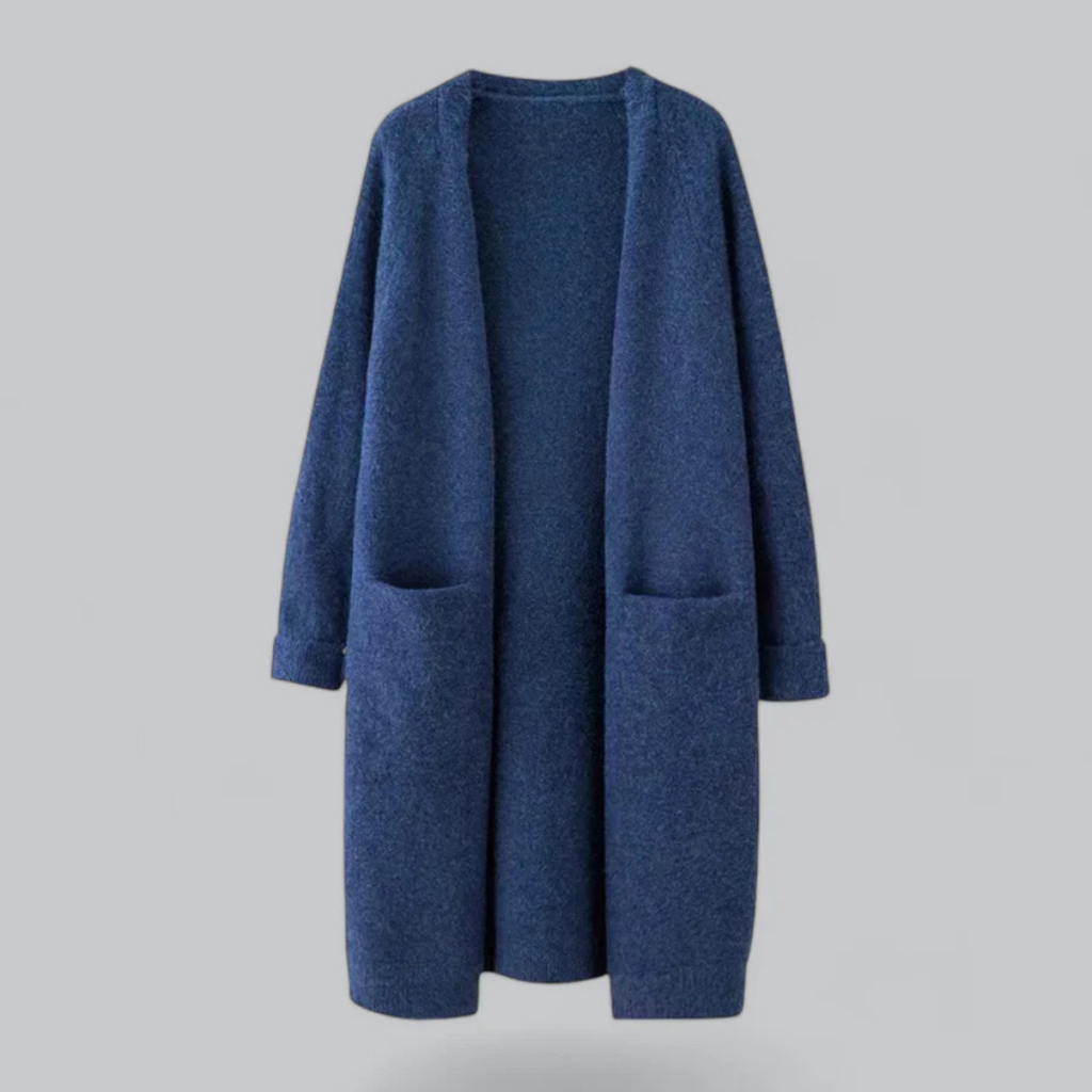 Women's Open Front Longline Cardigan – Relaxed Winter Cardigan
