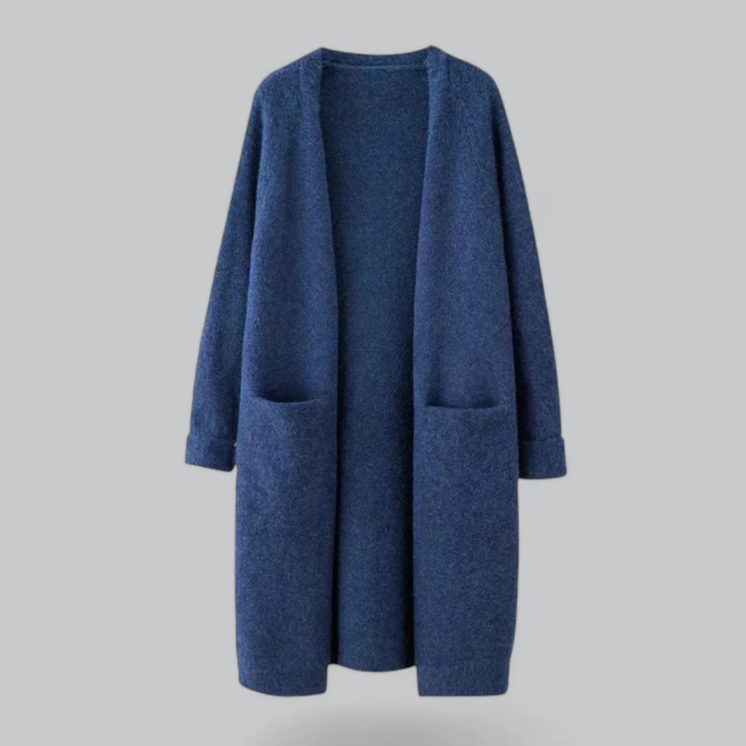 Women's Open Front Longline Cardigan – Relaxed Winter Cardigan