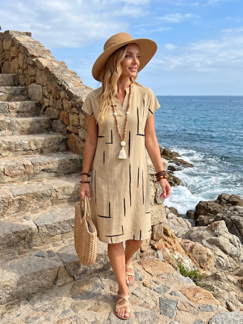 Women's Everyday Print Dress – Relaxed Flowy Day Dress