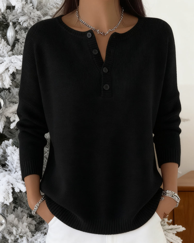 Women's V-Neck Winter Cardigan – Long Sleeve Button Cardigan