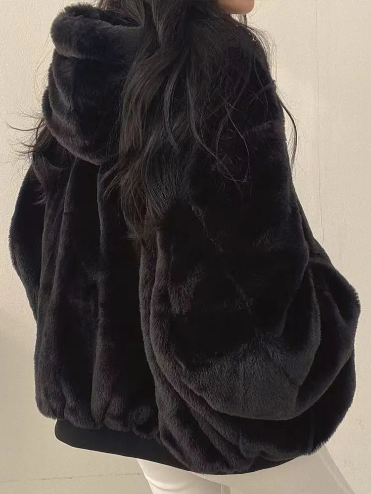 Women's Reversible Winter Jacket – Oversized Hooded Jacket