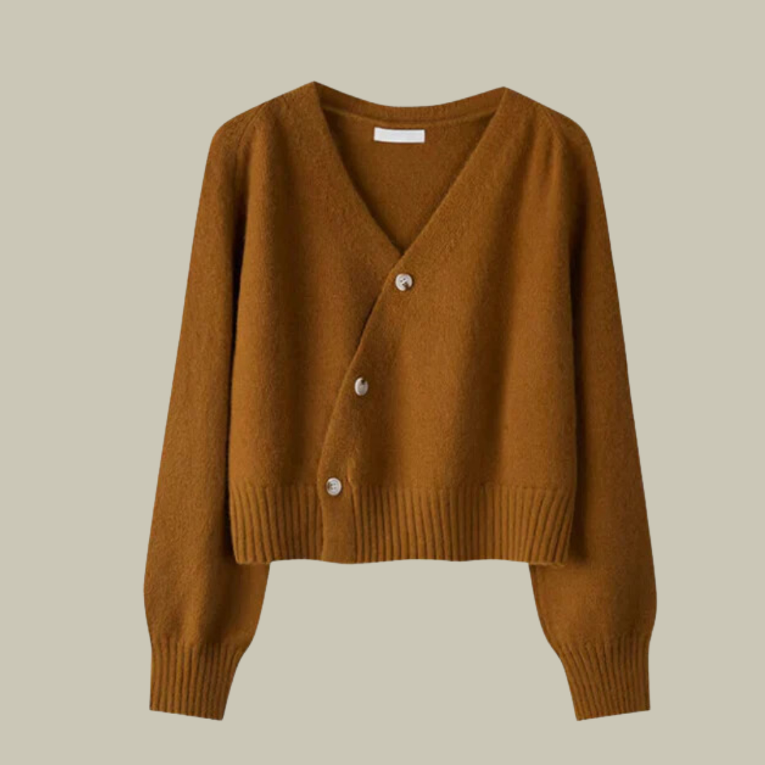 Women's V-Neck Long Sleeve Cardigan – Classic Button Front Cardigan