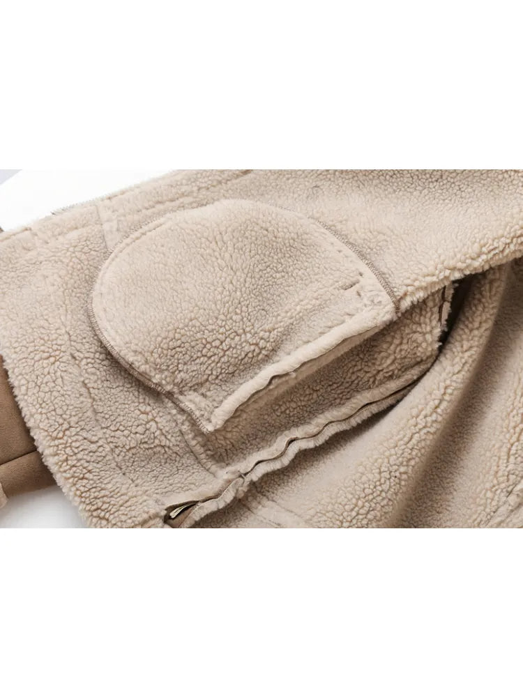 Women's Warm Fleece Jacket – Cropped Zip-Up Winter Jacket