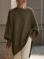 Women's Oversized Knit Sweater – Relaxed Long Sleeve Casual Sweater