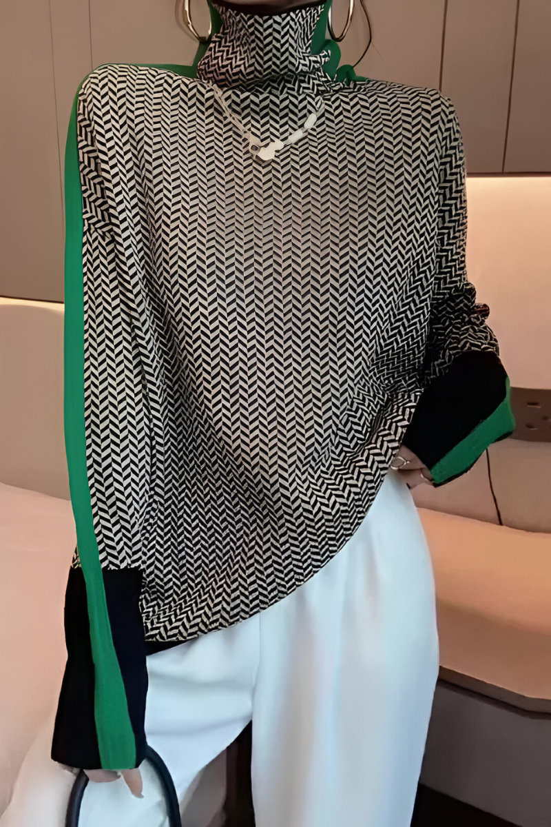 Women's Long Sleeve High Neck Sweater – Relaxed Knit Pullover