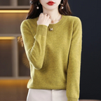 Women's Relaxed Crew Neck Knit Sweater – Soft Long Sleeve Pullover