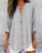 Women's Striped Button Down Blouse – Relaxed Casual Shirt Blouse