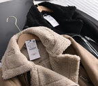 Women's Faux Shearling Aviator Jacket – Cropped Winter Jacket
