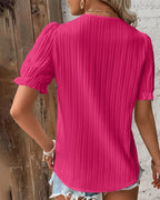 Women's V-Neck Lace Blouse – Feminine Occasion Detail Blouse