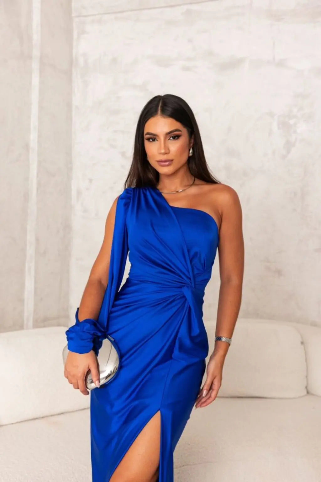 Women's Pleated Wedding Guest Dress – Flowy Formal Maxi Dress
