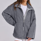 Women's Oversized Fleece Winter Jacket – Warm Zip-Up Jacket