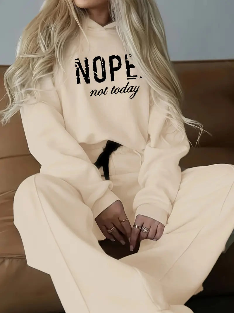 Women's Graphic Hoodie Tracksuit – Wide Leg Lounge Set