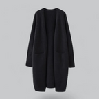 Women's Open Front Longline Cardigan – Relaxed Winter Cardigan