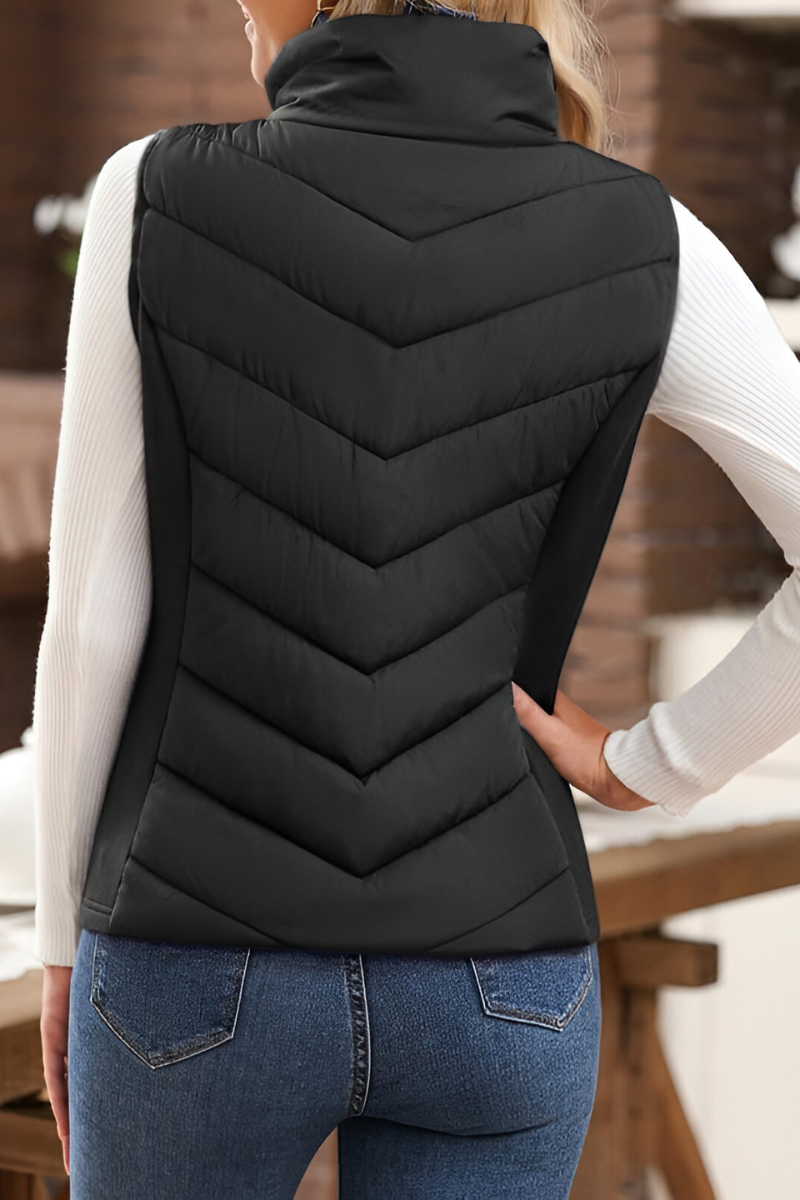 Women's Quilted Puffer Vest – Sleeveless Cold Weather Gilet